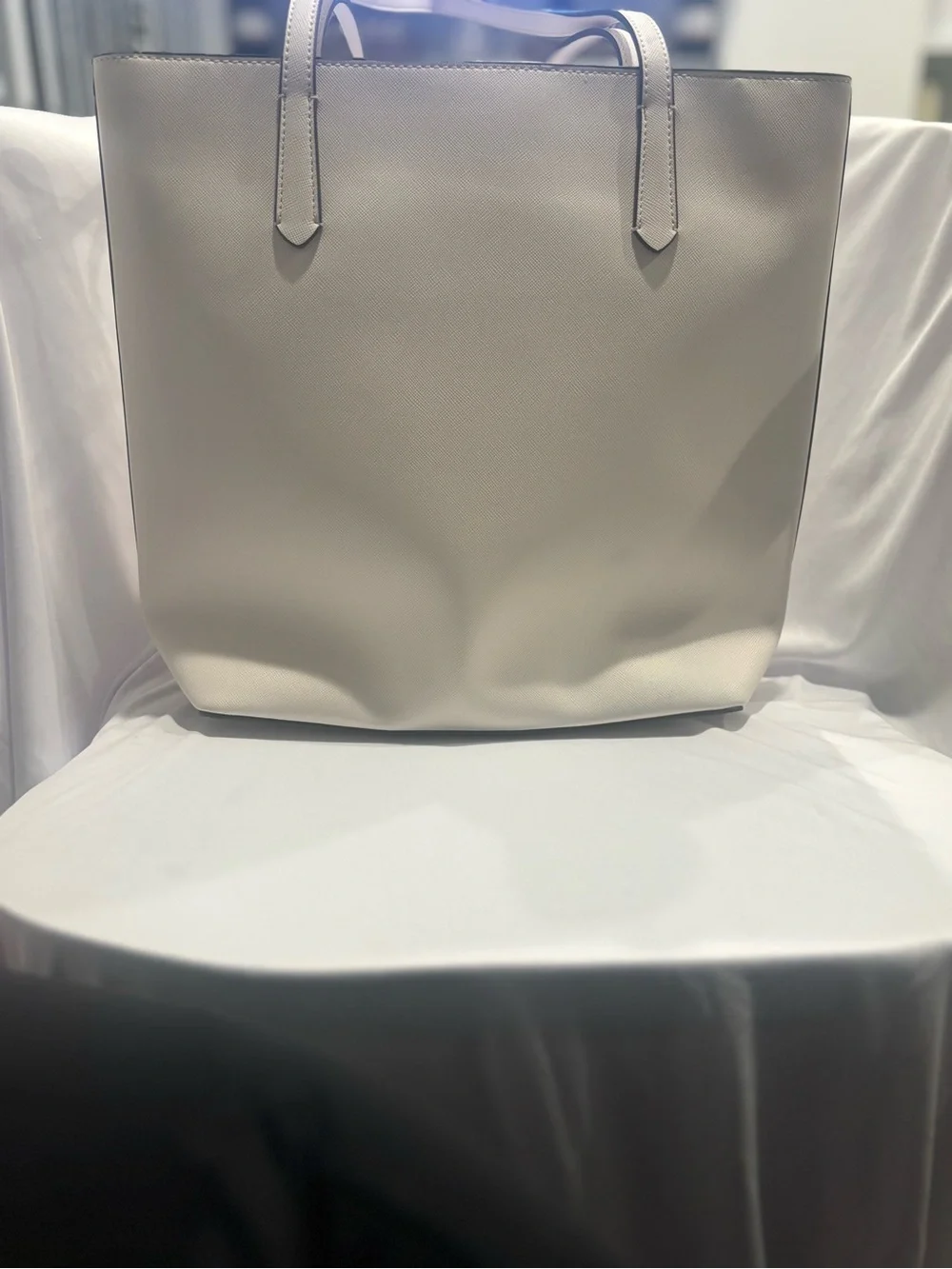 kate spade cream saffiano tote with front pocket